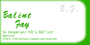 balint fay business card